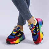 Lace-Up Mesh Round Toe Platform Sneakers - Trendsi