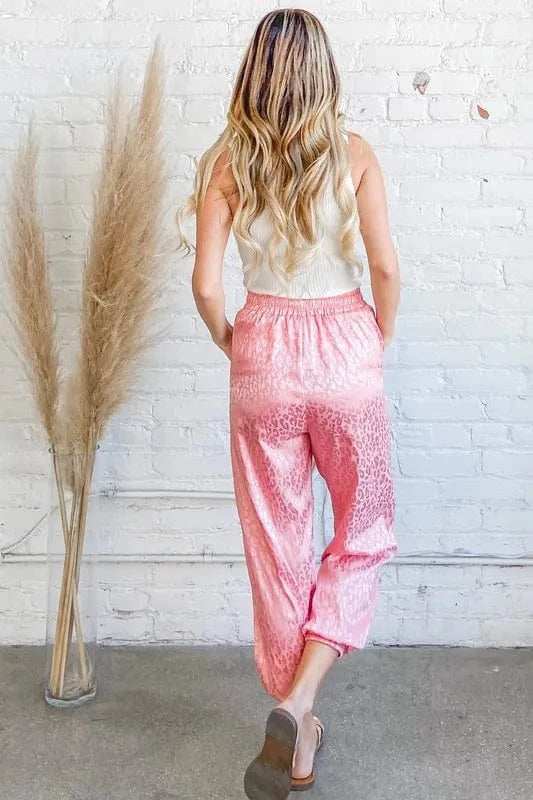 And The Why Satin Leopard Print Joggers - Trendsi - Flyclothing LLC