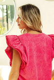 BiBi Mineral Washed Terry Top - Trendsi - Flyclothing LLC