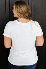 Plus Size Sequin Star Round Neck Short Sleeve T-Shirt - Trendsi - Flyclothing LLC