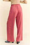 Davi & Dani Rhinestone Drawstring Wide Leg Pants - Trendsi