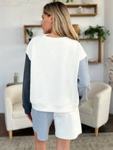 Double Take Full Size Contrast Drop Shoulder Top and Shorts Set - Trendsi - Flyclothing LLC