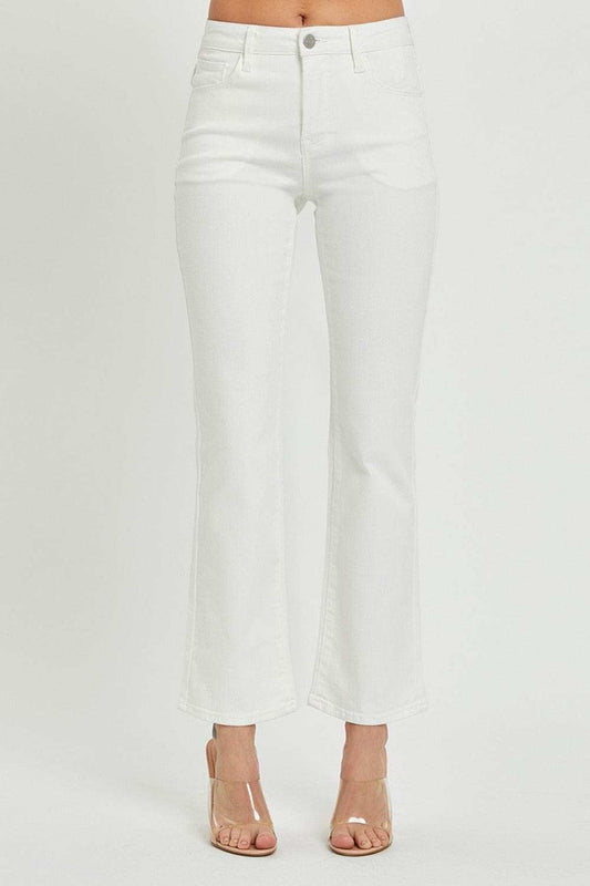 RISEN Full Size Mid Rise Bootcut Jeans with Pockets - Trendsi - Flyclothing LLC