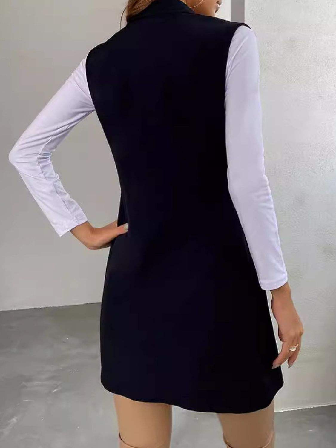 Open Front Longline Vest Coat - Trendsi - Flyclothing LLC