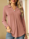 Johnny Collar Long Sleeve T-Shirt - Trendsi