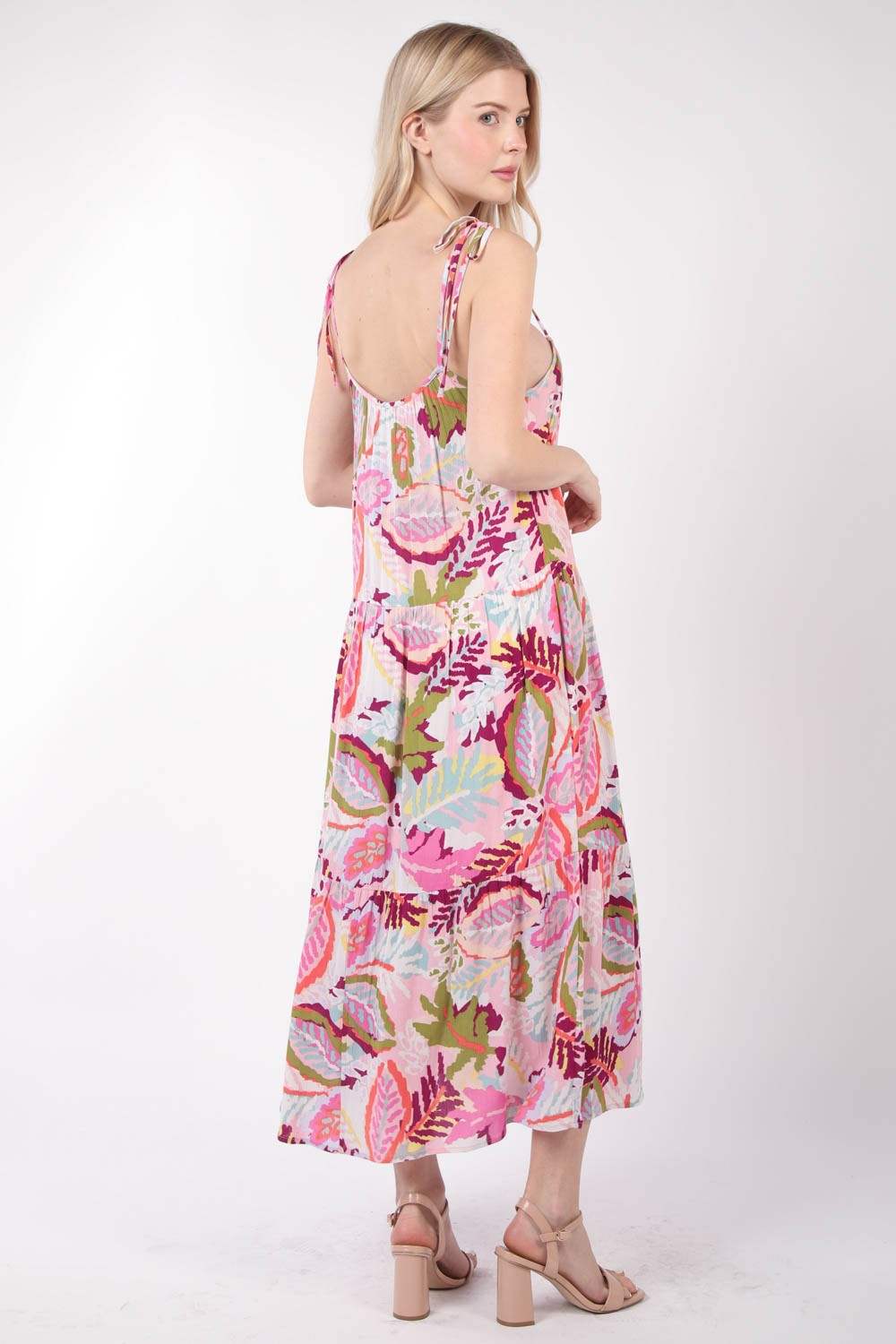 VERY J Tropical Printed Cami Midi Dress - Trendsi - Flyclothing LLC