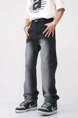 Men's Washed Straight Leg Jeans - Trendsi - Flyclothing LLC