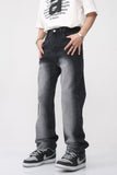 Men's Washed Straight Leg Jeans - Trendsi