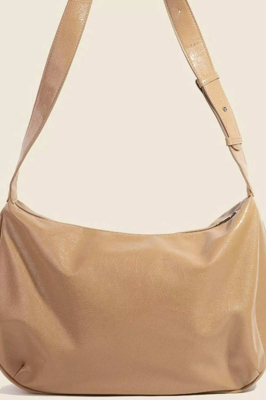 Fame Faux Leather Hobo Crescent Shoulder Bag - Trendsi - Flyclothing LLC