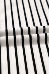 Stripe V Neck Tee and Casual Shorts Set - Trendsi - Flyclothing LLC