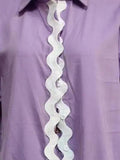 Contrast Trim Collared Neck Top and Shorts Set - Trendsi