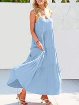Full Size Ruched Tiered Spaghetti Strap Dress - Trendsi - Flyclothing LLC