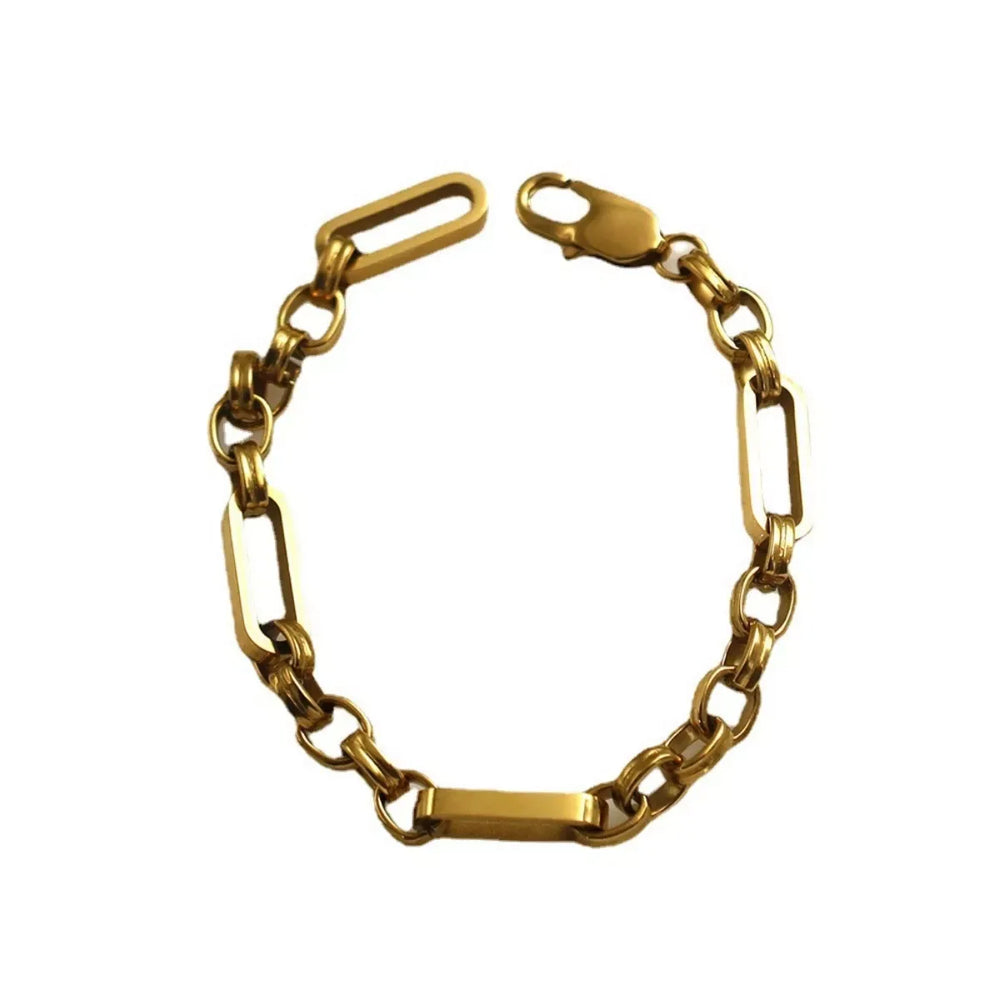 18K Gold-Plated Chunky Gold Chain Link Bracelet - Trendsi - Flyclothing LLC