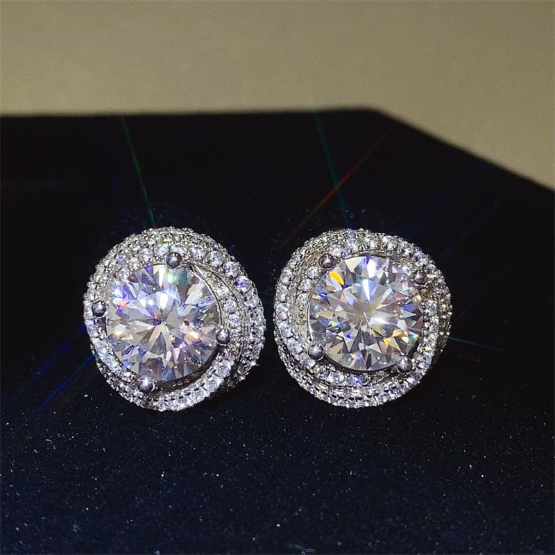 6 Carat Moissanite 925 Sterling Silver Earrings - Trendsi