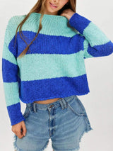 Chunky Knit Striped Sweater - Trendsi - Flyclothing LLC