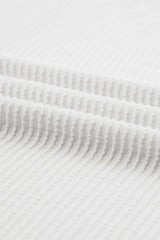 Color Block Ribbed Knit Three-Quarter Sleeve Top - Trendsi - Flyclothing LLC