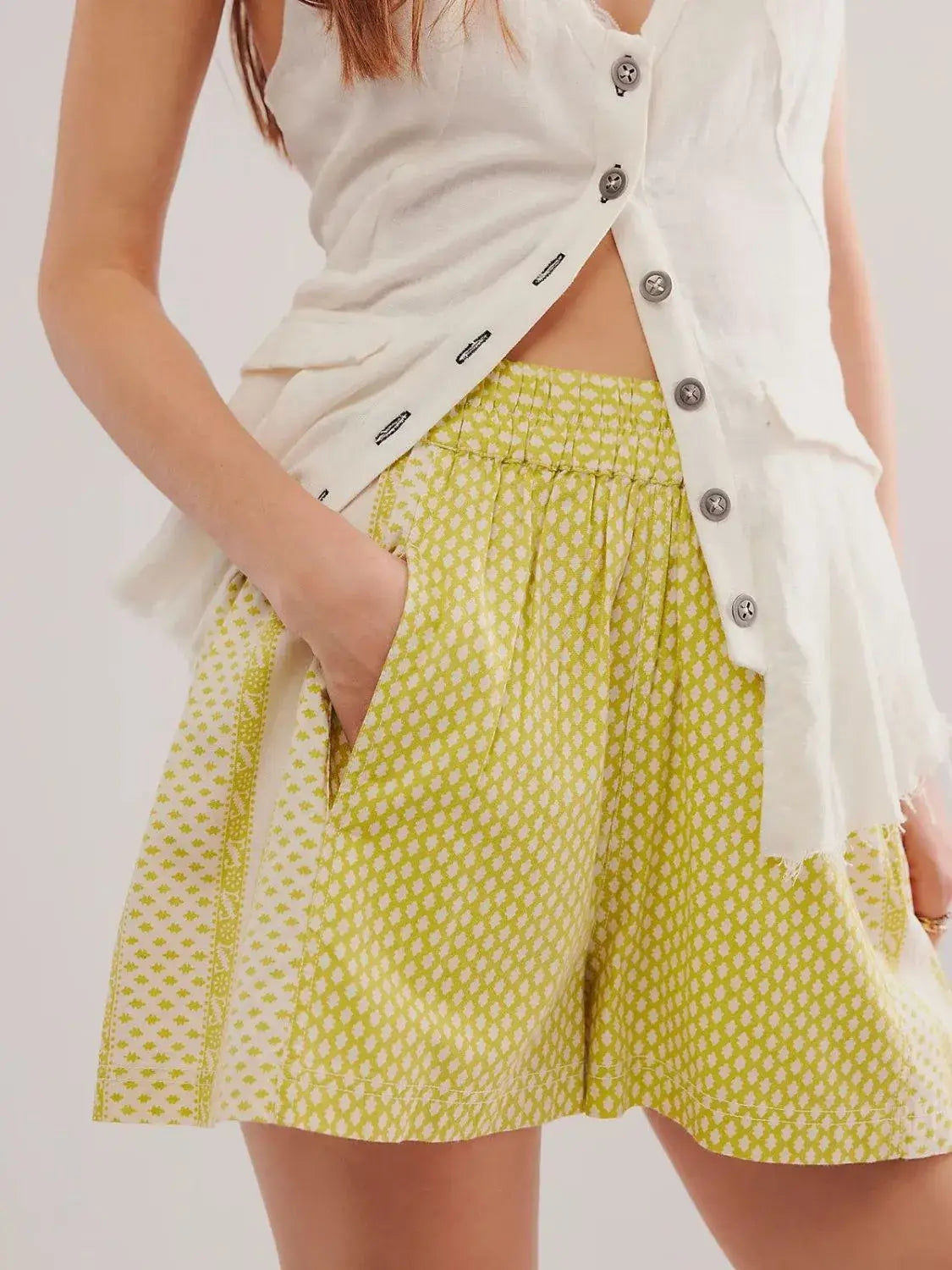 Elastic Waist Shorts - Trendsi - Flyclothing LLC