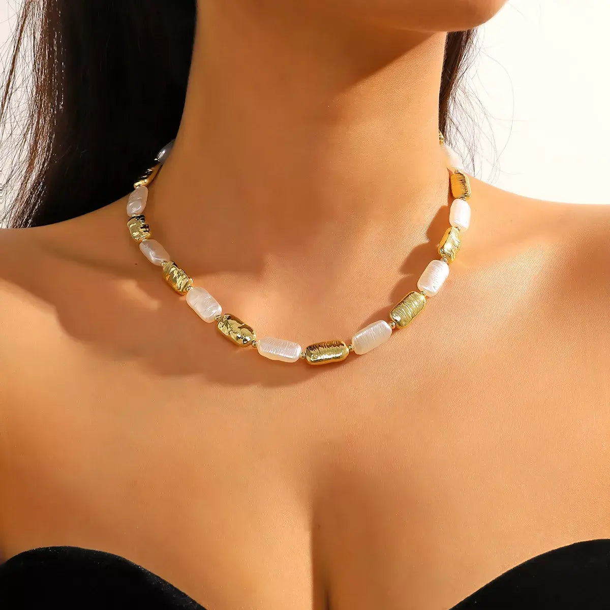 Alloy Pearl Chain Necklace - Trendsi - Flyclothing LLC