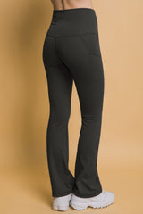 Love Tree High Waist Flare Active Leggings with Side Pockets - Trendsi