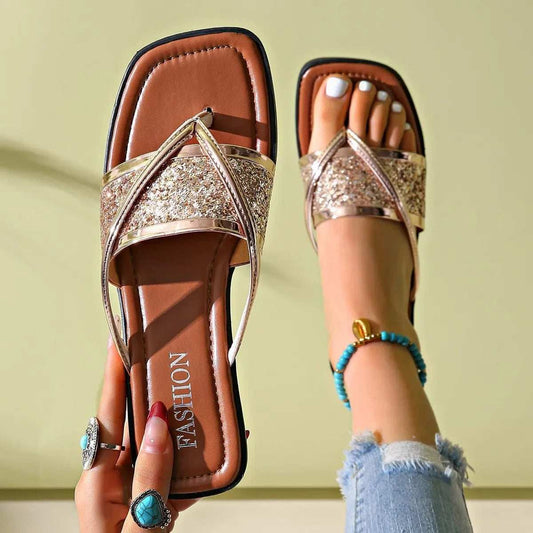 Toe Post Flats Sandals - Trendsi - Flyclothing LLC