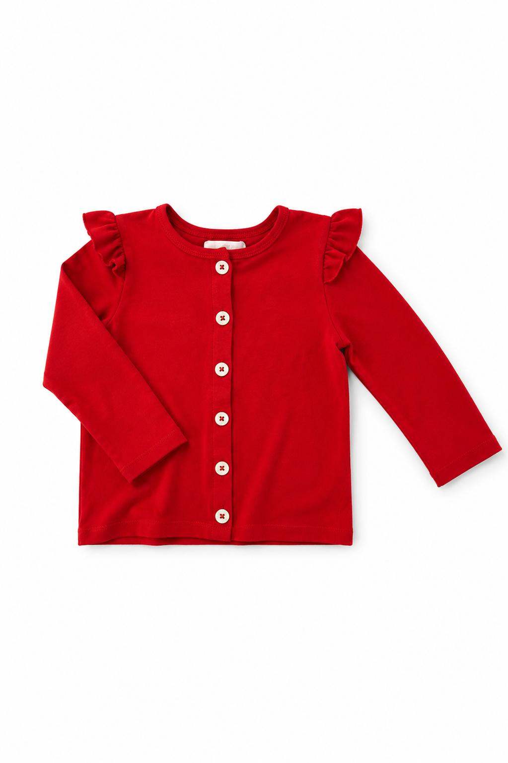 Red Ruffle Cardigan - Mila & Rose ® - Flyclothing LLC