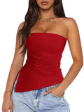 Side Slit Tube Top - Trendsi - Flyclothing LLC