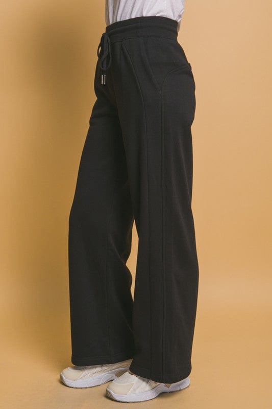 Love Tree Drawstring Wide Leg Sweatpants with Pockets - Trendsi