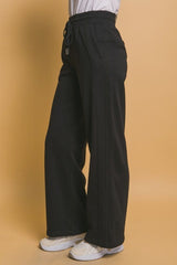 Love Tree Drawstring Wide Leg Sweatpants with Pockets - Trendsi