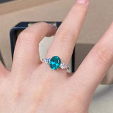 Topaz 925 Sterling Silver Oval Ring - Trendsi - Flyclothing LLC