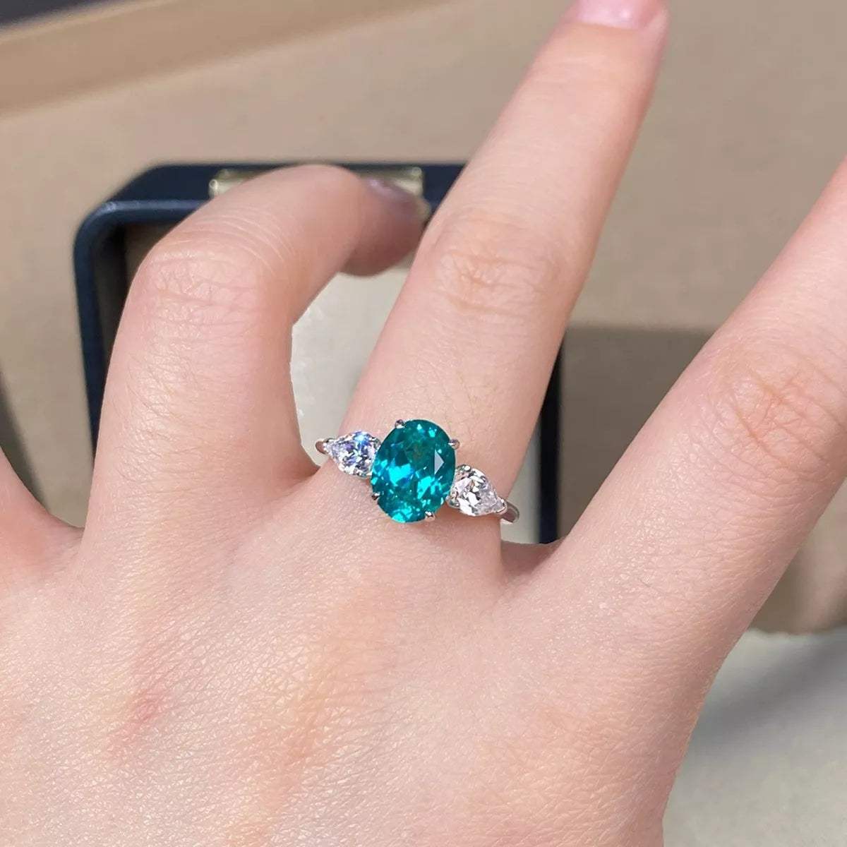 Topaz 925 Sterling Silver Oval Ring - Trendsi - Flyclothing LLC