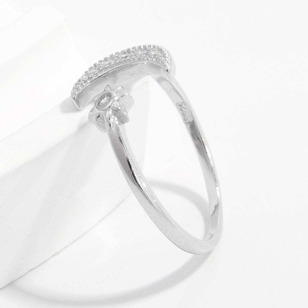 925 Sterling Silver Moon Open Ring - Trendsi - Flyclothing LLC