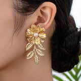 18K Gold-Plated Flower Earrings - Trendsi - Flyclothing LLC
