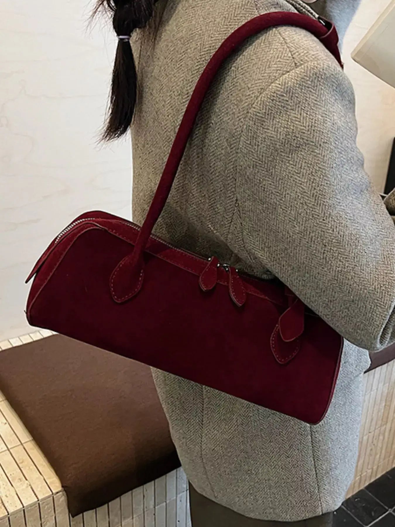 Solid Color Shoulder Bag - Trendsi - Flyclothing LLC