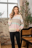 Sew In Love Full Size Color Block Round Neck Sweater - Trendsi