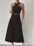 Crisscross Sleeveless Midi Dress - Trendsi