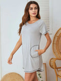 Round Neck Short Sleeve Lounge Dress - Trendsi - Flyclothing LLC