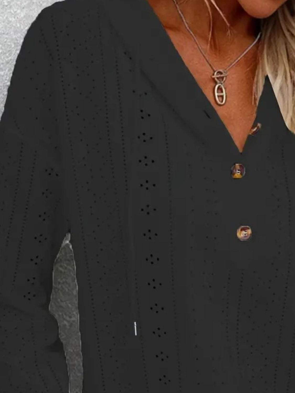 Drawstring Eyelet Long Sleeve Hoodie - Trendsi - Flyclothing LLC
