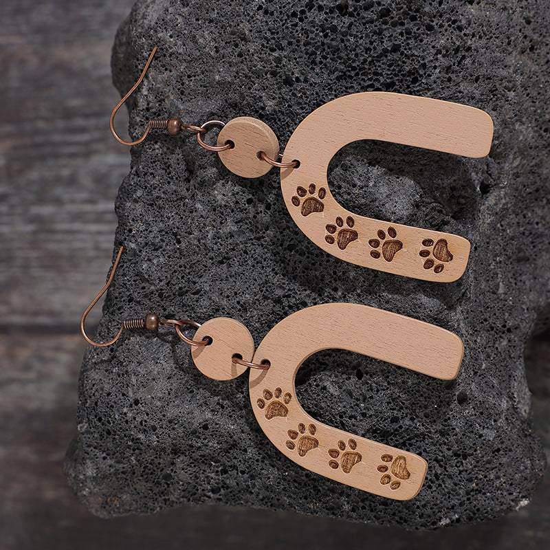 Geometric Shape Wooden Earrings - Trendsi - Flyclothing LLC