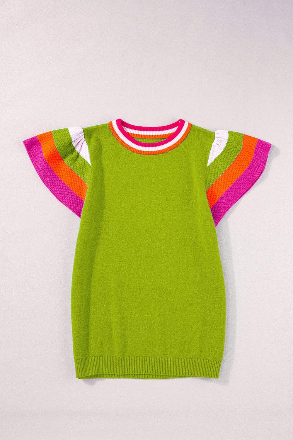 Color Block Round Neck Knit Top - Trendsi - Flyclothing LLC
