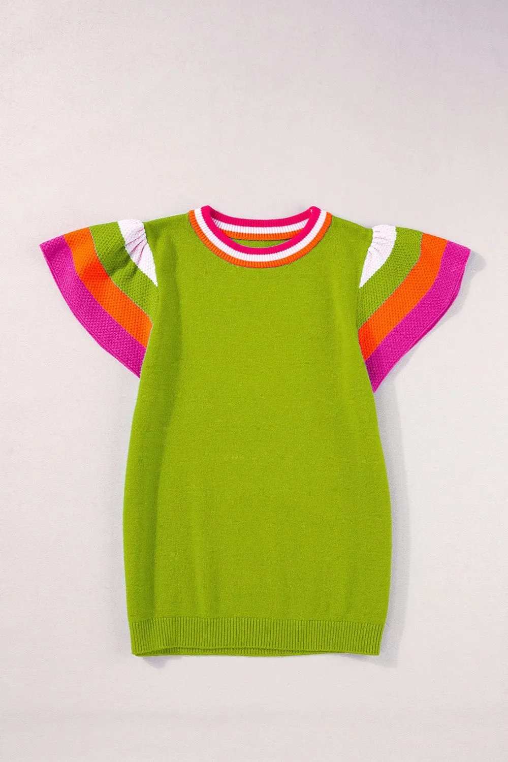 Color Block Round Neck Knit Top - Trendsi - Flyclothing LLC