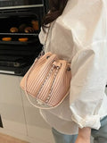Pleated Bucket Crossbody Bag - Trendsi - Flyclothing LLC