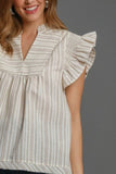Umgee Full Size Striped Babydoll Top Plus Size - Trendsi