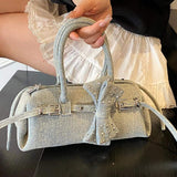 Denim Bow Accent Crossbody Bag - Trendsi - Flyclothing LLC