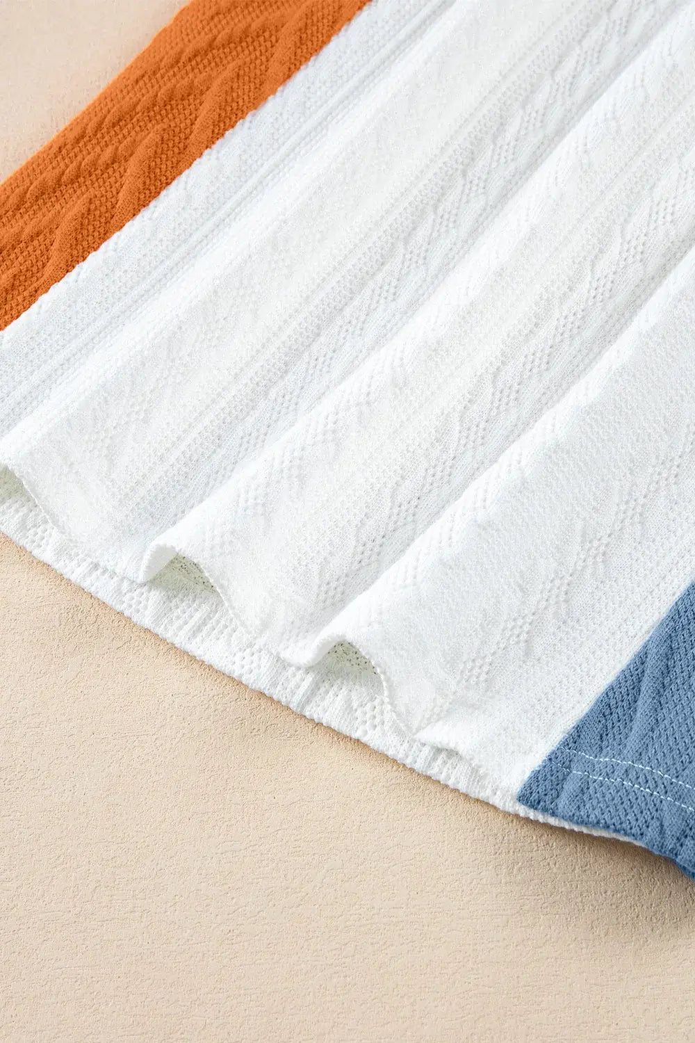 Textured Color Block T Shirt - Trendsi - Flyclothing LLC