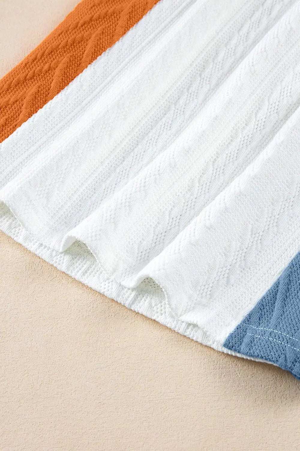 Textured Color Block T Shirt - Trendsi - Flyclothing LLC