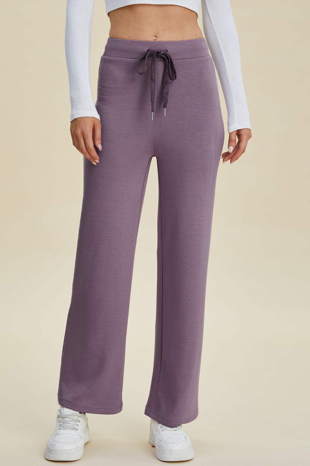 Basic Bae Full Size Air Scuba Drawstring Wide Leg Pants - Trendsi - Flyclothing LLC