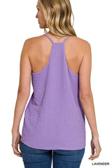 Zenana Woven Airflow Adjustable Strap V-Neck Cami - Trendsi - Flyclothing LLC