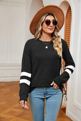 Round Neck Long Sleeve Top - Trendsi - Flyclothing LLC