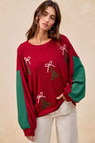 BiBi Christmas Theme Tree Embroidered Sweater - Trendsi - Flyclothing LLC