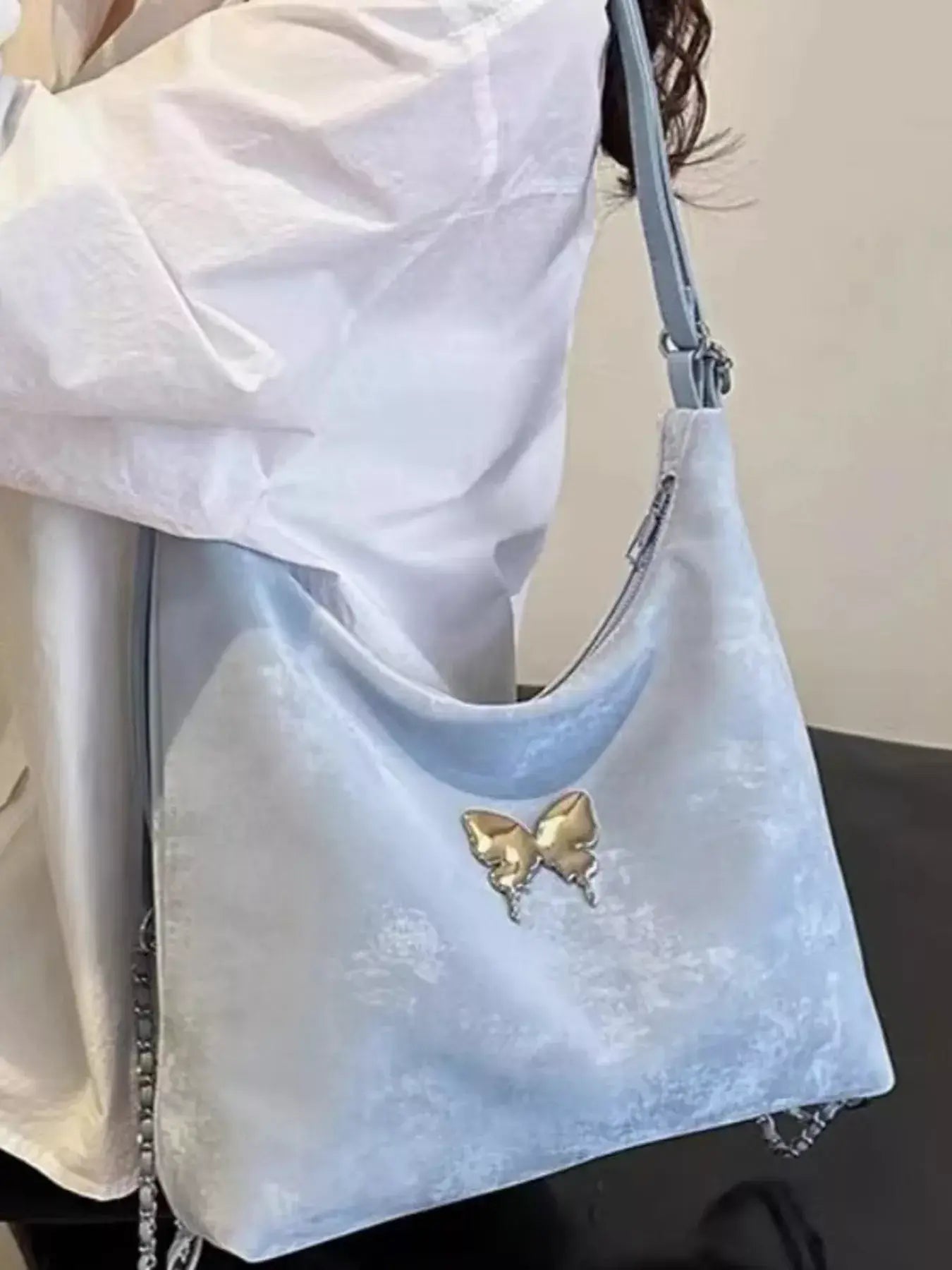 Butterfly Decor Convertible Shoulder Bag - Trendsi - Flyclothing LLC